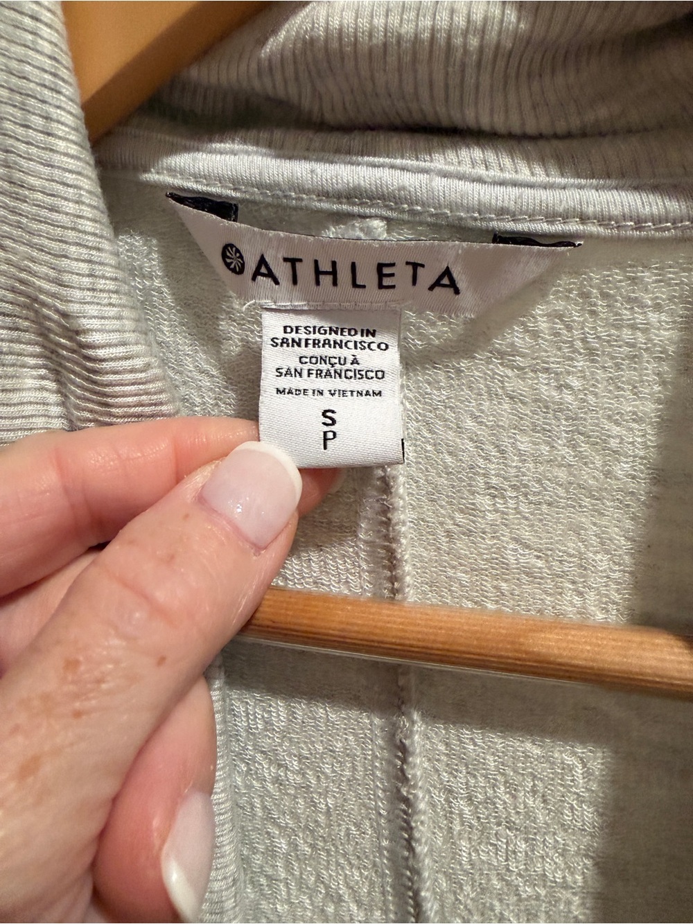 Athleta Light Cream Ribbed Open-Front Cardigan